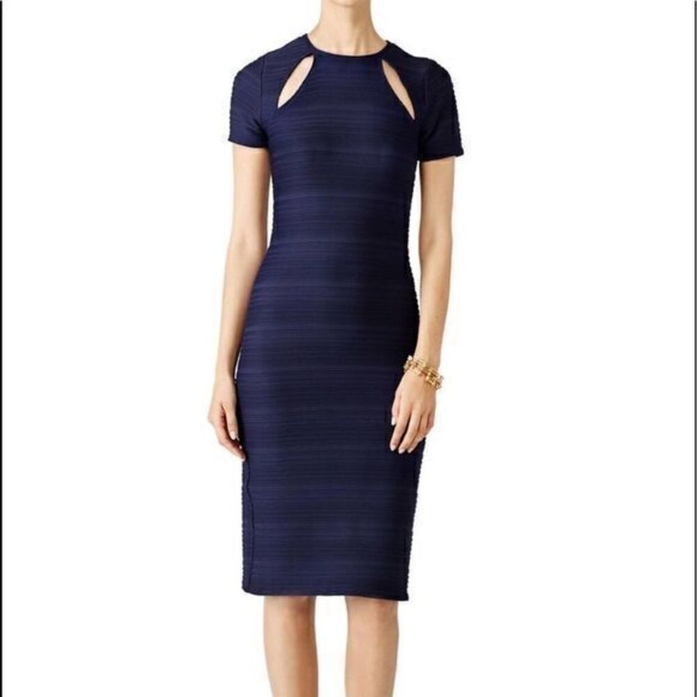 SHOSHANNA Navy Franco Cut Out Dress Sheath